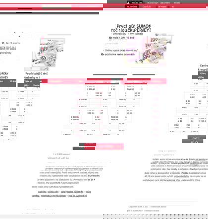 Úvodní stránka půjčkového webu Supermoney