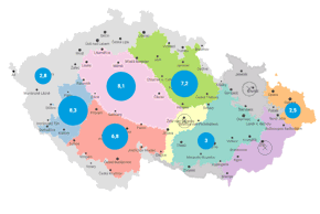 Český národní korpus: Výskyt slova špajz v nářečích